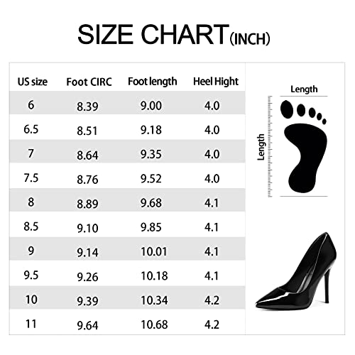 mysoft Women's High Heels Pumps Closed Pointed Toe Stiletto 4IN Heels Dress Wedding Shoes