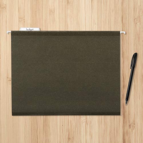 Amazon Basics Hanging File, Box Bottom, Heavy Duty, 2-Inch Expansion, 25-Pack, Letter (8.5" x 11"), Green