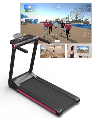 Lacuffy Foldable Treadmill, 3.5 HP Portable Treadmills for Home with 350 LBS Capacity, Walking Running Jogging Incline Treadmill with Bluetooth Connectivity APP
