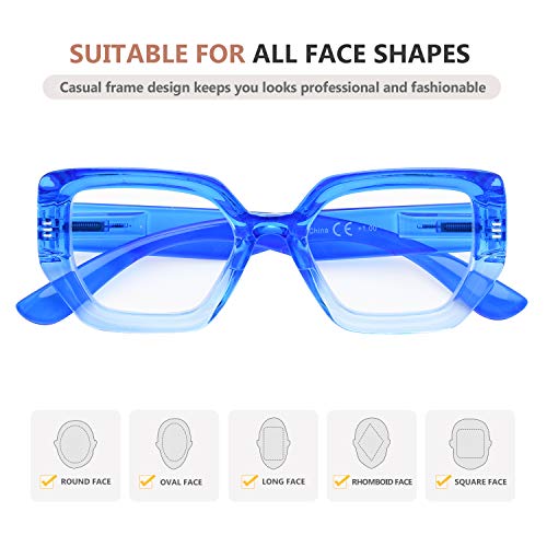 Eyekepper Large Frame Reading Glasses for Women - Fashionable Readers - Brown +4.00