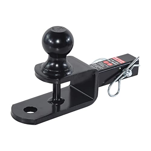 REYSUN 864031 3 in 1 ATV/UTV Trailer Hitch Towing Ball Mount with 2 inch Trailer Ball, Fits 1-1/4 inch Hitch Receiver