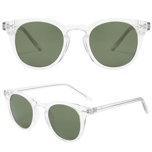 Dollger Polarized Round Sunglasses for Women Classic Retro Design Womens Trendy Style UV Protection Lens 2 Packs