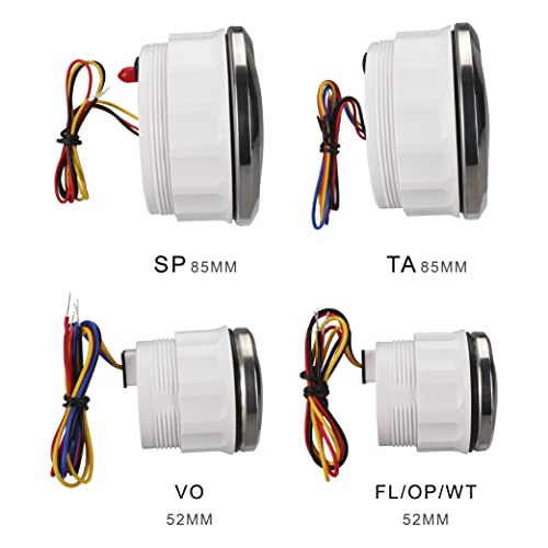 MOTOR METER RACING EVO Series Digital 6 Gauge Set - Blue Red White Green Switchable LED - 3-3/8" 85mm GPS Speedometer & Tachometer - 2-1/16" 52mm Voltage, Fuel Level, Water Temperature & Oil Pressure