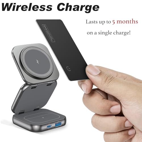 YAOTE Wallet Tracker Card, Ultra-Thin Luggage Tracker Works with Find My (iOS only), Item Locator for Wallet, Suitcase, ID Card and More, Wireless Charging, Water Resistant