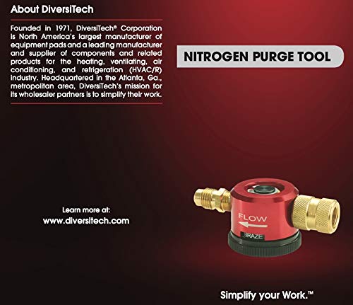 DiversiTech DP-1 Nitrogen Purge Tool, Essential HVAC Equipment for Air Conditioning System Maintenance, Durable Aluminum, Red