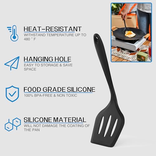 Wesqunie Camping Utensils Cooking Set - Camping Cookware Accessories Set, Portable Outdoor Camp Cooking Essentials Equipment Kit, Camp Kitchen Organizer Gear for Rv Picnic Grill Travel