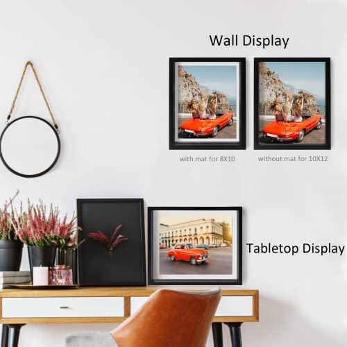 N/A+ Trwcrt 2 Pack 8x10 Floating Picture Frame, Double Glass Picture Frames Display up to 10 x 12 photos for Desktop or Wall Hanging, Black