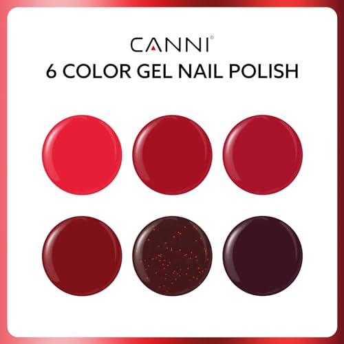 CANNI 6Pcs 9ml Hema-Free Purple Gel Polish,Dark Purple Gel Nail Polish Set,Light Purple Violets Colors Gel Polish Kit, Soak Off LED Nail Gel Manicure Kit DIY at Home Salon Gifts for Women Girls