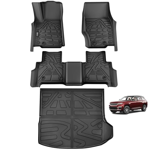 KARPAL Floor Mats Fit Toyota RAV4 2019-2024 (Include Hybrid), Custom Fit TPE All Weather Floor Liners 1st & 2nd Row Car Mats (3 PCS)