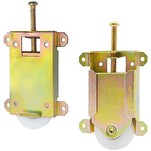 Sliding Mirror Closet Door Rollers Replacement Hardware Fits Contractors Part #W8020C or Hard 1775 Wardrobe Doors Wheels, 1-1/2" Durable POM Concaved Ball Bearing Wheel, 2 Pack