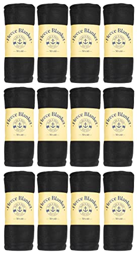 Yacht & Smith Soft Fleece Blankets 50 X 60, Lightweight, Cozy Warm Throws Dark Colorful Blanket Sofa Travel Outdoor, Wholesale