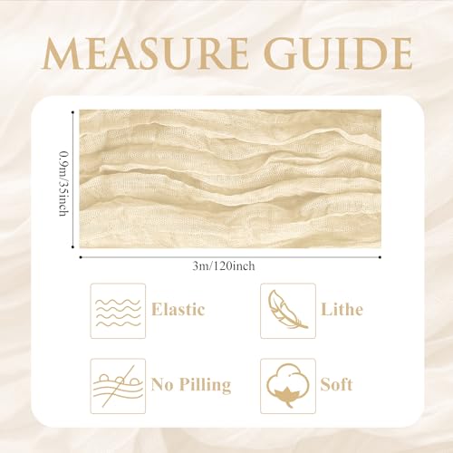 Xiomot 2PCS Table Runner Cheesecloth 10FT Sage Green Boho Gauze Cheese Cloth Rustic Sheer Table Runners for Wedding Bridal Baby Shower Party Decoration