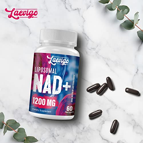 1200mg Liposomal NAD+ Supplement, Ultra Purity Actual NAD Supplement, Enhanced Absorption, Boosting NAD+, Age Defense, Energy, Metabolic Repair, Optimal NAD Supplement, 60 Softgels