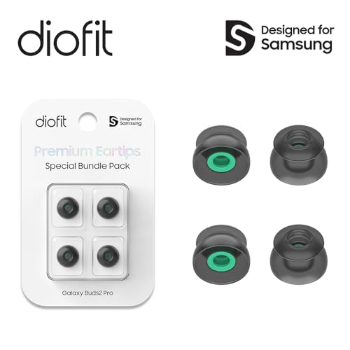 Premium Multi-Flange Eartips for Galaxy Buds2 Pro/Beats Fit Pro/Beats Studio Buds (Black/S) – Always Fits, Never Slips