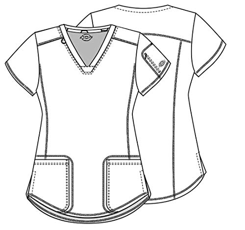 Dickies Dynamix Womens Tops, Athletic-Inspired V-Neck Scrub Top with Four-Way Stretch and Moisture Wicking DK730, XL, Olive