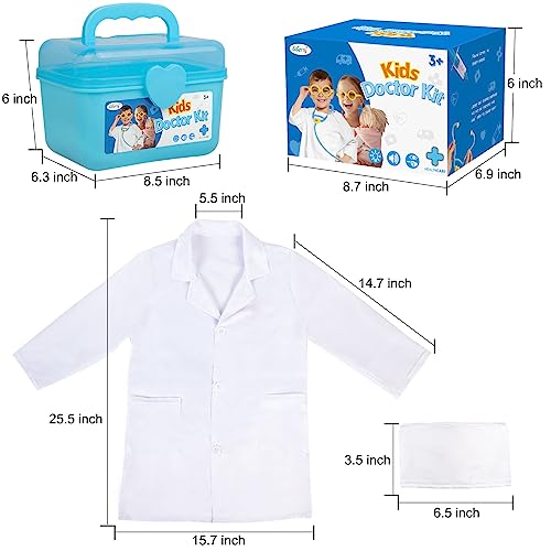 Liberry Toy Doctor Kit for Toddlers 3-5 Years Old Boys Girls, 30 Pcs Kids Doctor Playset Gift, Pretend Play Medical Set with Stethoscope, Doctor Role Play Dress Up Costume