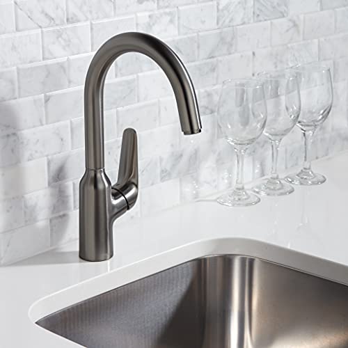 hansgrohe Focus N 14-inch Tall 1-Handle Bar Faucet in Brushed Black Chrome, 71802341
