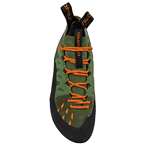 La Sportiva Men's Tarantulace Rock Climbing Shoes, Olive/Tiger, 7.5