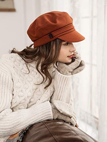 accsa Womens Fashion Newsboy Cap Bakerboy Cabbie Gatsby Pageboy Visor Beret Hat Orange