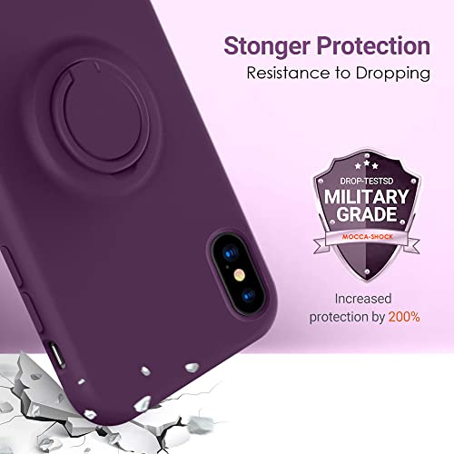 MOCCA for iPhone 11 Pro Case with Ring Kickstand | Anti-Scratch | Soft Microfiber Lining | Full-Body Shockproof Protective Silicone Case for iPhone 11 Pro 5.8inch - Purple