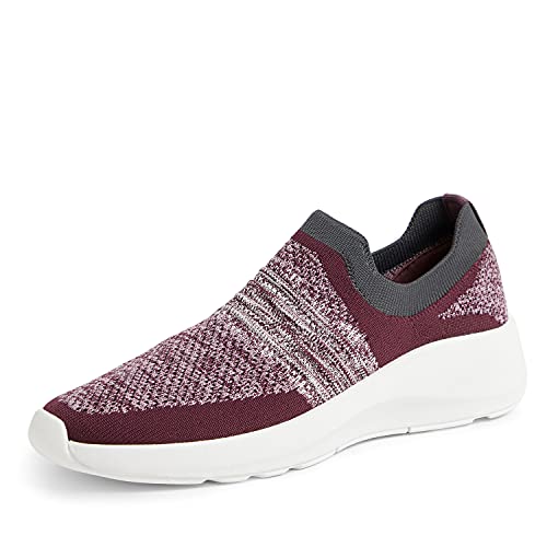 Dearfoams Women's Original Comfort Elena Slip-On Wedge Sneaker, Rose, 6