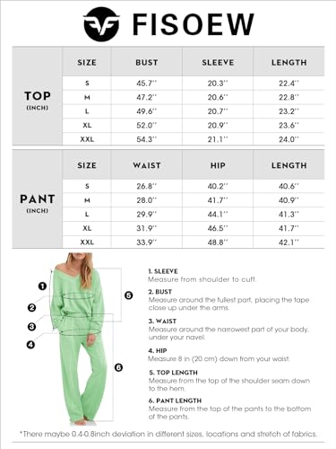 Fiosew Womens 2 Piece Sweat Set Sweatsuits V Neck Sweatshirt Pocketed SweatPants Casual Sport Tracksuits