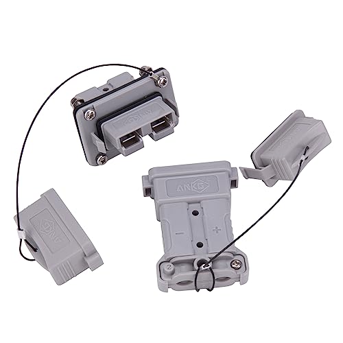 ANKG 50Amp 10Awg Battery Quick Connect Electric Forklift Cable with O Ring Terminal,2Pcs 32cm/1ft with Quick Connector for Carts, Sightseeing Car, Batteries, Motors,Tractors(Grey)