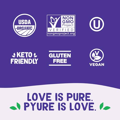 Pyure Organic Caramel Dessert Syrup | Sugar-Free Caramel Topping for Keto Ice Cream, Pancakes, Low Carb Sweets | 1g Net Carb, Gluten-Free, Vegan, Non-GMO, Plant-Based, Diabetic Friendly | 14 oz