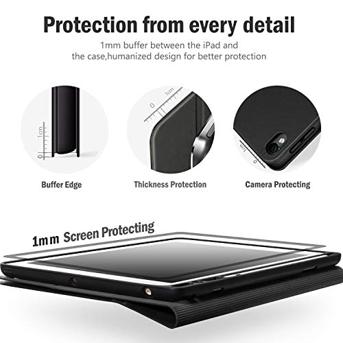 Antbox Case for iPad Pro 10.5 / iPad Air 3 with Built-in Pencil Holder Auto Sleep/Wake Function PU Leather Smart Cover for iPad Air 3 10.5 Inch 2019/iPad Pro 10.5 2017 (Black)