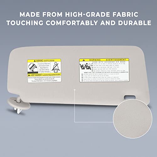 SCITOO Left & Right Sides Beige Sun Visor Assembly fit for 2009 2010 2011 2012 2013 2014 2015 2016 for Toyota venza with Sunroof(74310-0T022-A1)
