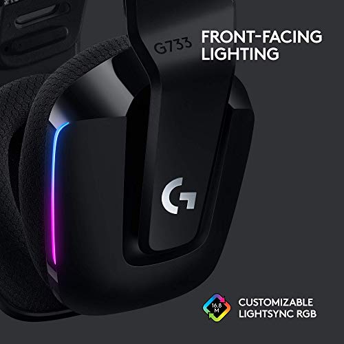 Logitech G733 Lightspeed Wireless Gaming Headset, LightSync RGB with Signature Series Gift Bundle