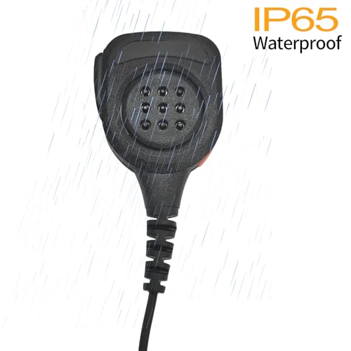 stdgove 6 Pin Speaker Microphone IP65 Waterproof Shoulder Mic 3.5 Jack for Motorola Ailunce dmr Ham Radio ha1g hd1 hd-1 gp328plus ex500 for Retivise nr30 rt29 rt29d rb47 rt89 rb23 rt68 (Black)