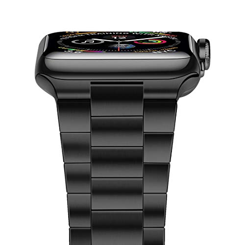 iiteeology Compatible with Apple Watch Band 41mm 40mm 38mm, Upgraded Stainless Steel Replacement Original iWatch Bands for Series 9 Ultra 8 7 6 5 4 3 2 1 Women,Black