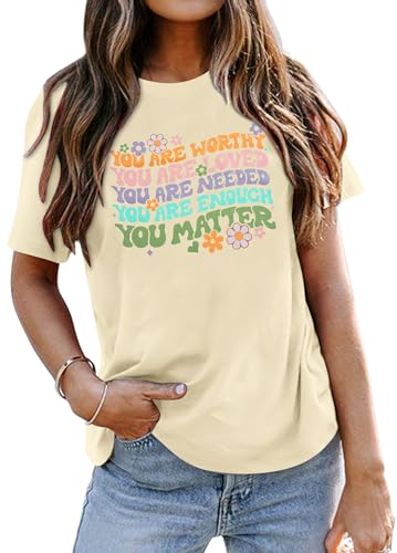 You Matter Shirt Women Teacher Inspirational Tee Top Mental Health Awareness Shirt Black-a