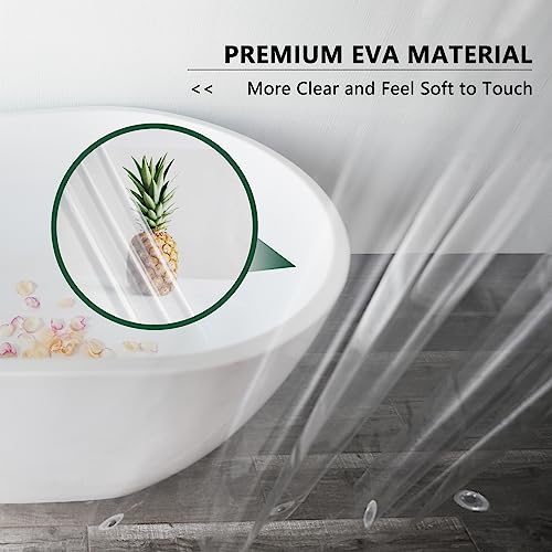 AooHome Stall Clear Plastic Shower Curtain Liner, 36x72 Premium Light Weight EVA 4G Plastic Bathroom Shower Liner with Rustproof Metal Grommets and 3 Magnets for Shower Stall(No Hooks)
