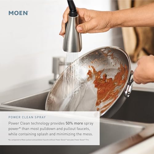 Moen Camerist Spot Resist Stainless One-Handle Kitchen Faucet with Pullout Spray Head, Featuring Power Clean and Reflex Docking System, 7545SRS