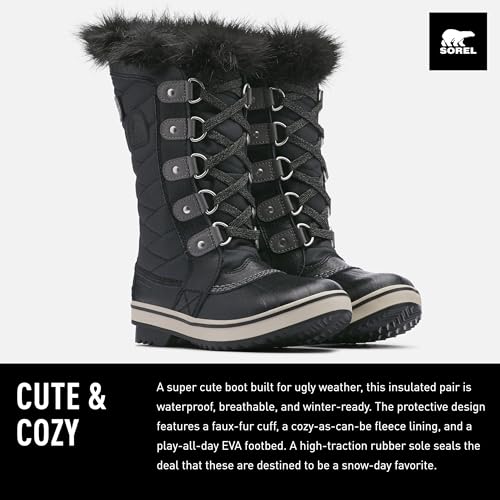 Sorel Youth Tofino II Waterproof Youth Unisex Boots - Black, Quarry - Size 1