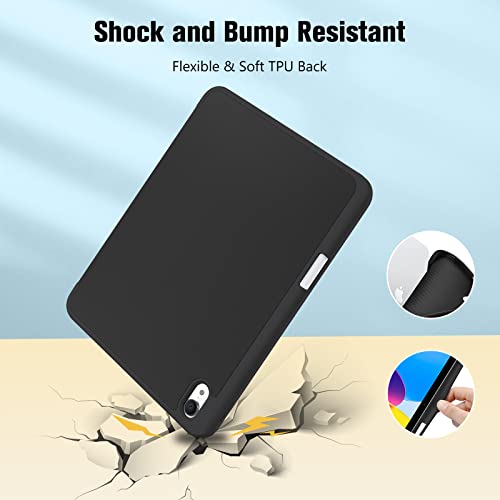 ProCase for iPad 10th Generation Case with Pencil Holder, iPad Case 10th Gen (2022 Model) 10.9 Inch iPad 10 Case, 10th Gen iPad Cases Cover with Pen Holder for iPad 10th Generation -Black