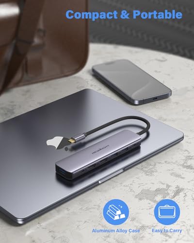 USB C Docking Station Dual HDMI Monitor, Newmight 7 in 1 USB C to Dual HDMI Adapter with 3 USB 3.0, PD 100W Charging, USB C 3.0, USB C Hub Multiport Adapter for Dell, HP, MacBook, iPhone 15 Series