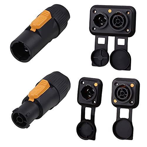 BESCOOS Toronce PowerCon True Waterproof Locking PowerCon 20A Outdoor Protection IP65 Chassis Connectors (SAC3FX_1 Pack)