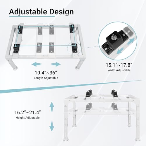 Eastrexon Mini Split Ground Stand, Adjustable Anti-Vibration Mini Split Stand w/ 400LBS Load Capacity, Heavy Duty AC Stand for 9,000-18,000 BTU Ductless Mini Split Air Conditioner Heat Pump