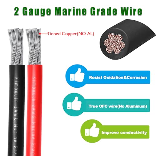 10 Gauge Marine Wire Tinned Copper Boat Cable, Standard USA OFC Oxygen Free Copper Wire for Automotive Boat Speakers Solar Outdoors (10 Gauge 30FT Red+30FT Black)