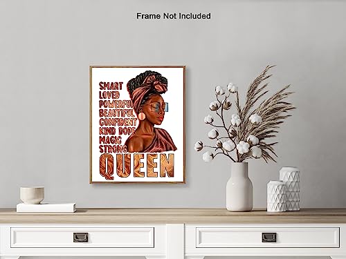 Poster Master Dictionary Art Poster - Breast Cancer Awareness Print - African American Art - Afro Girl Art - Gift for Him & Her - Floral Decor for Living Room or Girl's Room, 18x24 Unframed Wall Art