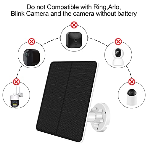 7W Solar Panel for Security Camera Outdoor, 5V Solar Panel Charger, Compatible with Rechargeable Battery Powered Cam, Micro USB & USB-C Port, 9.8ft Cable, 360° Adjustable Bracket (2 Pack)