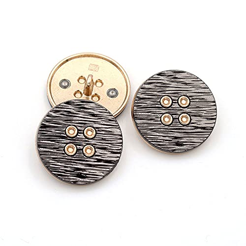 5 Pcs/Lot Gold Metal Button Cloth Buttons Round Scrapbook Decoration(Yellow,25mm)