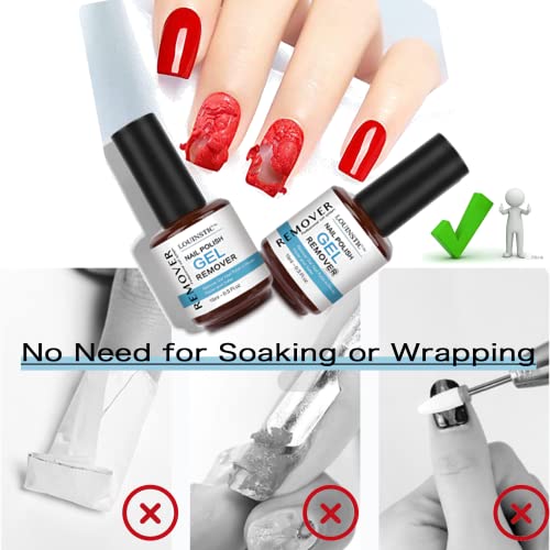 LOUINSTIC Gel Nail Polish Remover Kit - (3 Pack) Gel Polish Remover for Nails, 3-5 Minutes Easy Quick Gel Nail Remover, 0.5 oz