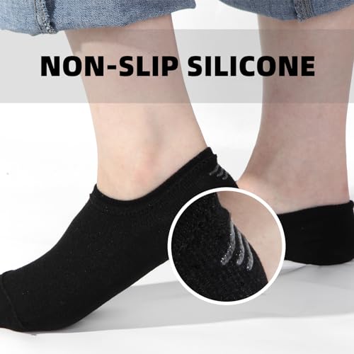 Korheyr No Show Socks Women And Men Invisible Low Cut Athletic Liner Socks, 6 Pairs (Black)