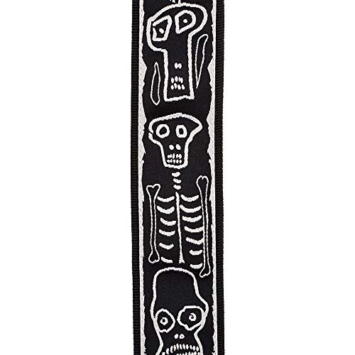 D'Addario Accessories Joe Satriani Guitar Strap - Guitar Accessories - Electric Guitar Strap, Acoustic Guitar Strap, Acoustic Electric Guitar Strap & Bass Guitar Strap - Locking Strap - Skull n' Bones