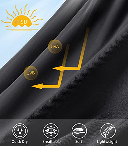 NORTHYARD Men's UPF 50+ Hoodie Shirts Rash Guard Long Sleeve Sun Protection SPF Swim Shirt UV for Running Hiking Fishing KHAKIGREEN M