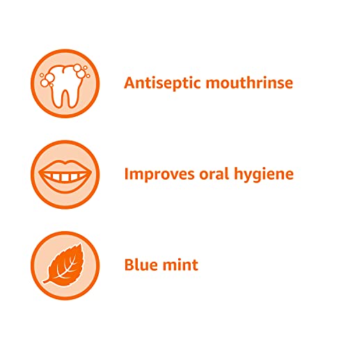 Amazon Basics Antiseptic Mouthwash, Blue Mint, 1 Litre, 33.8 Fluid Ounces, 1-Pack (Previously Solimo)